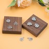 Cuyacili 2pcs Walnut Square Risers Wood Jewelry Display Riser Stand
