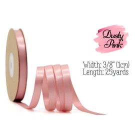 LASOIE Satin Ribbon for Flower Bouquet Gift Wrapping for Crafts Bows for Girls Hair Presents Bookmarks Birthday Party Decorations Wedding Invitations Decorative for Craft Dusty Pink 9mm 3/8 Inches