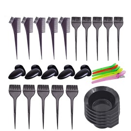 30Pcs 6Sets Hair Dye Color Brush,Bowl,Ear Cover,and Hair Clip Sets,Perfect Tools for DIY Salon Hair Dye Tools Hair Coloring Bleaching,Hair Tint Dying 