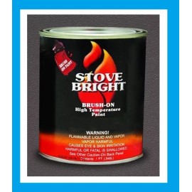 STOVE BRIGHT 1200-Degree F Brush-On Stove Paint, 16 Fluid OZ Black #62M290 SATIN