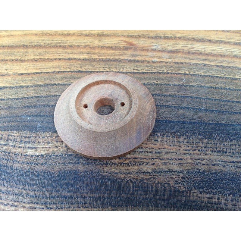 HARD WOOD BACK PLATE (60mm Diam) FOR VICTORIAN/EDWARDIAN DOORS