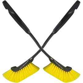 Herramienta de Limpieza Automotriz Juego 2 Cepillos para Rines y Llantas Mango Largo, Cerdas Flexibles para Acceder a Ranuras Estrechas, Uso en Limpieza Interior y Exterior de