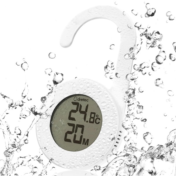 dretec Waterproof Thermometer with Timer "Ondo Care" Magnet, Splashproof, IPX4, White