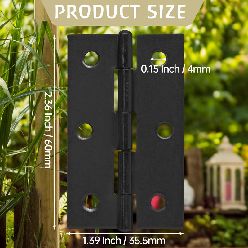 Murtenze 12 Pack 2.5 Inch Door Hinge Cabinet Hinge,Black Butt