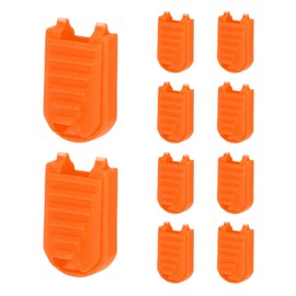 YELARXI Zipper Pull Tabs Cord End Tips Plastic Shoelace End Clips, Cord Lock Clips Fit for Paracord Drawstrings Backpack Lanyard Loops Shoes - (10 Pack, Orange)