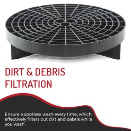 HI-TECH Bucket Grate Guard Insert for Car Wash Buckets – Traps Dirt & Debris to Prevent Swirls – Durable Plastic Fits 5 Gallon Buckets – 10.4"x2.5"