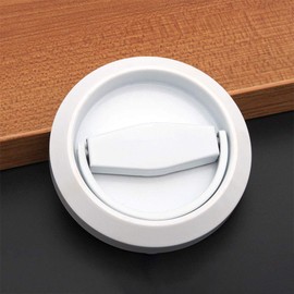 tooloflife 1 x Recessed Door Handle Recessed Sliding Door Handles Invisible Door Handle Cabinet Door Latch Drawer Knobs Stainless Steel Ring Handle Finger Pull (White)