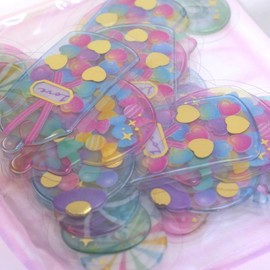 Cracks Candy Drop Peko Stickers Flake Stickers Glitter Clear Decoration Gold Foil Stamping 36 Pieces 179191