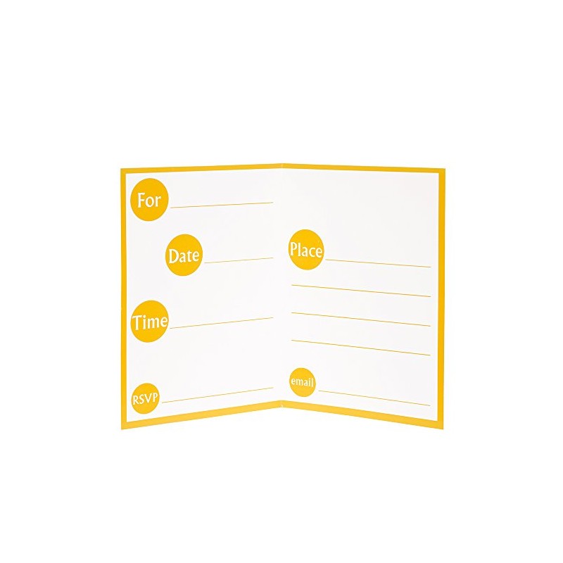Yellow Polka Dot Party Invitations, 8ct