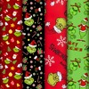 QANPE 12 Sheets Folded Christmas Wrapping Paper Funny Cartoon Red