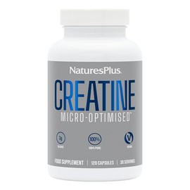 NaturesPlus Creatine Micro-Optimised Capsules - 100% Pure Creatine Monohydrate Supplement for Peak Performance, 3 g per Serving - Vegan, Gluten Free, 120 Capsules, 30 Servings