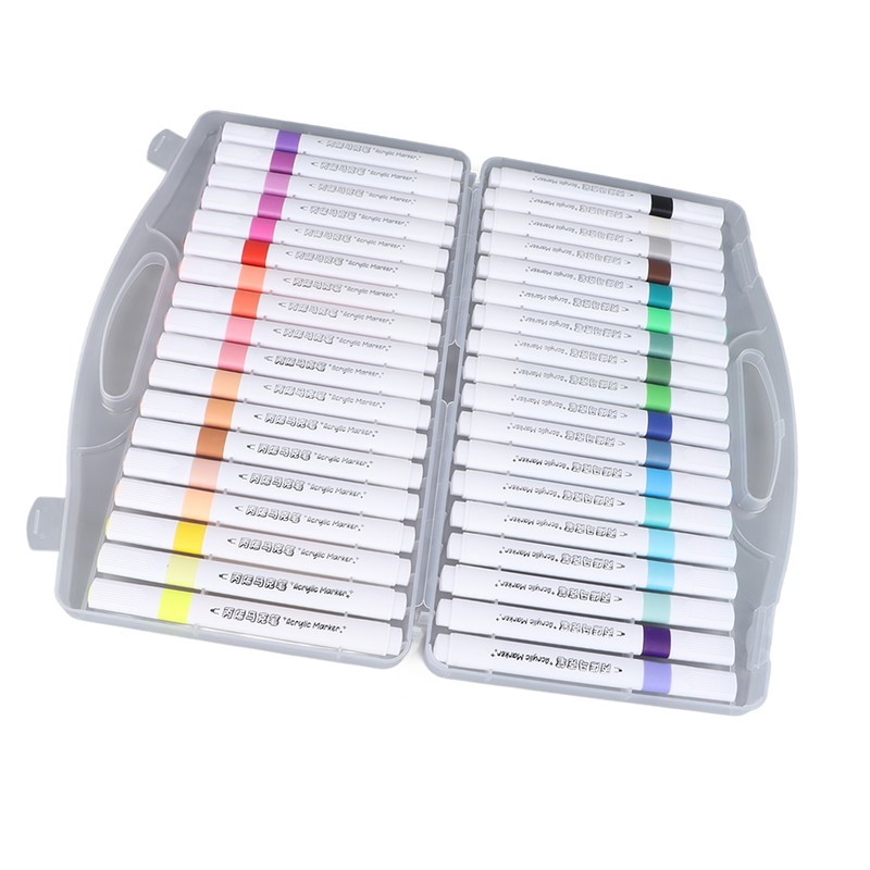 36 Colors Acrylic Paint Marker Pens High Coverage Power Triangular