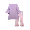 Bonnie Jean Lavender Pink Geo Foil Dot Easter Bunnies Ruffled