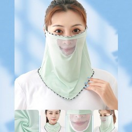 UV Protection Mesh Air Hole Earloop Mask Mesh Hole Mask Orange 6ea