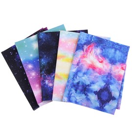 Galaxy Cotton Fabric Squares 50cm x 50cm 5PCS, Universe Space Fabric Patchwork Craft, Quilting Squares Bundles, Starry Sky Cotton Fabric for Patchwork DIY Sewing Scrapbooking