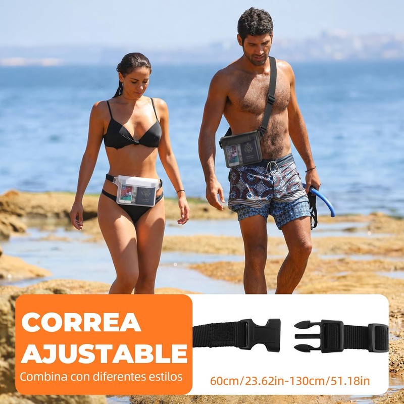 Bonbell Cangurera Transparente Impermeable 2PCS PVC Pantalla Táctil