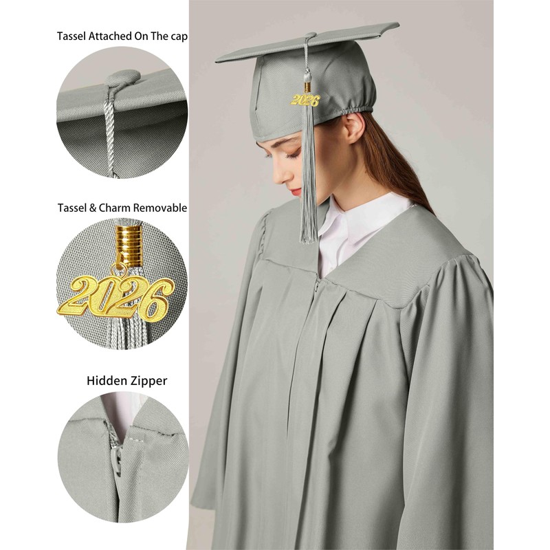 MyGradDay Unisex Matte Graduation Cap and Gown 2026 Set Bulk