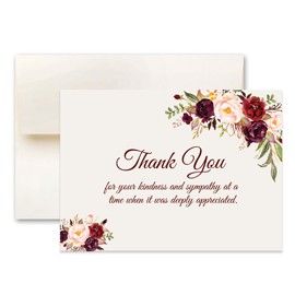 Impressions 50 Sympathy Acknowledgement Cards, Funeral Thank You Notes,Includes Envelopes