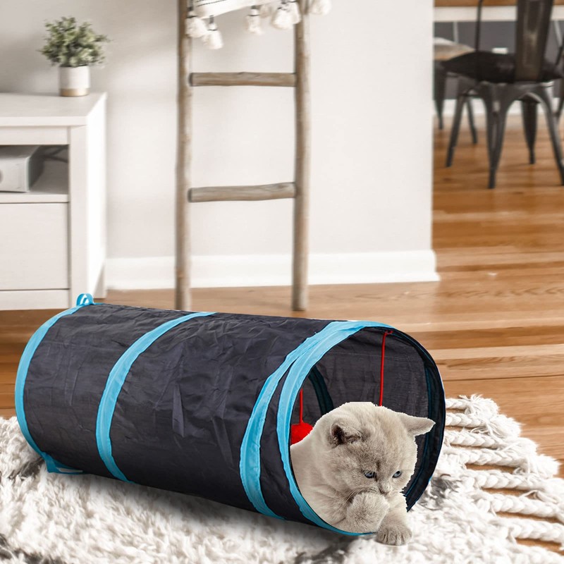 Cat Tunnel, Andiker Cat Tunnel with 2 Holes, Foldable Washable