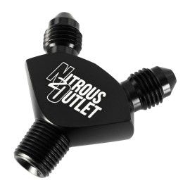 Nitrous Outlet 00-01712 Nitrous Outlet 1/8" NPT x -3AN x -3AN Y Fitting - Male/Male/Male