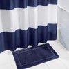 mDesign Shower Curtain with Striped Pattern - Bathroom Accessories with
