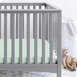 Bare Home 3-Pack Fitted Crib Sheet - Premium 1800 Ultra-Soft Microfiber - Breathable - Baby Sheet - For Boys & Girls - Fits Standard Crib and Toddler Mattresses (Crib, Sky Blue/Spring Mint/Cloud Grey)