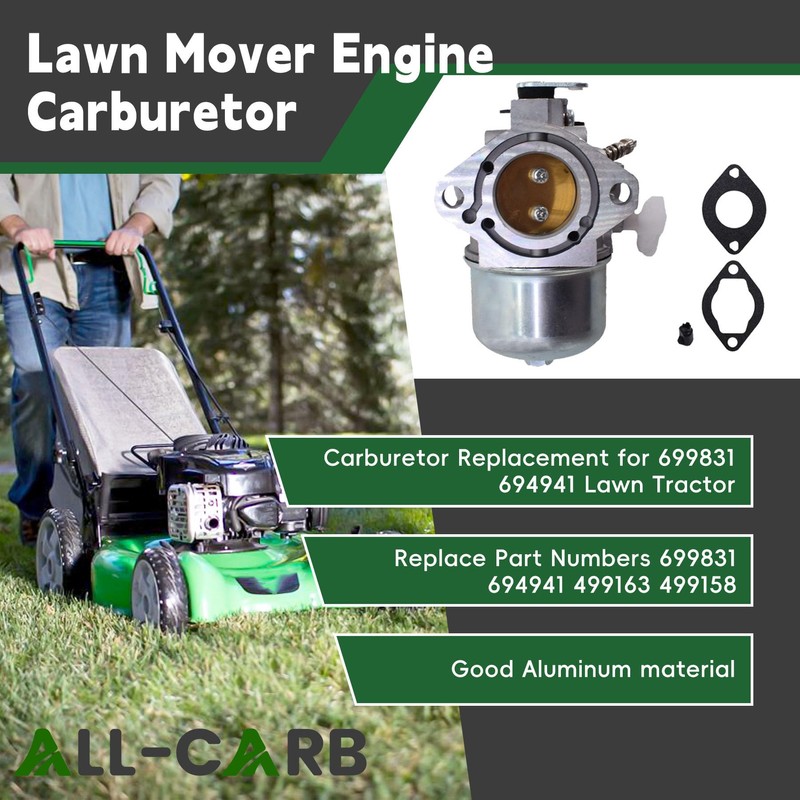 ALL-CARB Carburetor Replacement for 699831 694941 Lawn Tractor 499158 499163