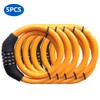 5Pcs Bike Cable Lock, 4 Digit Security Resettable Combination Coiling