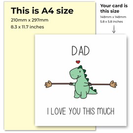 Fathers Day Card Cute Thoughtful Happy Father's Day Card For Dad Daddy From Son or Daughter Love You This Much (Dad)