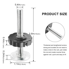 4 Pcs Pressure Mounted Baby Gates Threaded Spindle Rods M10 *10cm Walk Thru Gates Accessory Screw Bolts Kit for Baby Safety Gates Pet Dog Gate Stair Gates(Black)