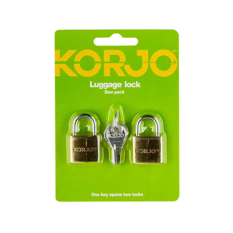 Korjo Luggage Duo Locks, Includes 2 20mm Brass Travel Locks