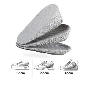 Gel Height Increase Insole for Leg Length Differences Invisible Heel Lift Inserts Elastic Shock Absorber Pads Half Inserts for Men Women 1 Pair 3.5 cm