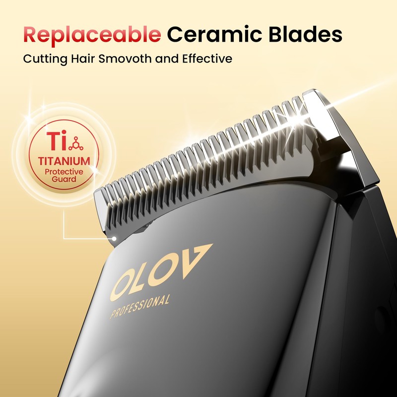 OLOV PROFESSIONAL Hair Clippers for Men, Cordless Hair Clipper Kit,