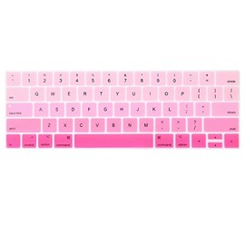 ProElife Ultra Thin Keyboard Cover Skin for MacBook Pro 13-inch 15-inch with Touch Bar (Model A2159, A1989, A1990, A1706, A1707) (2019 2018 2017 2016) (Ombre Pink)