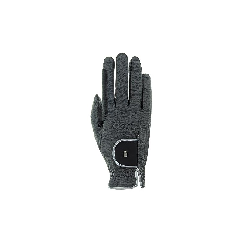 Roeckl Sports Malta Winter Riding Gloves, Tournament Winter Gloves, Anthracite/Silver