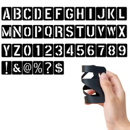 42 Pieces Letter Stencil Large Set, 10 x 7.6 cm Reusable Letters Numbers Sign Stencils Alphabet Stencil for Painting Wooden Sign Painting DIY and Crafts