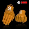 Keebik Goatskin Leather Motorcycle Motorbike Powersports Racing Gloves Reflective Skull