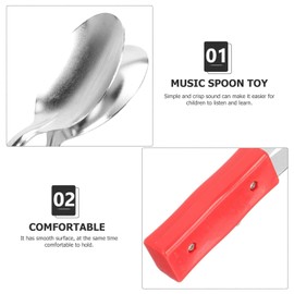 WEZCHUGHAOL Stainless Steel Musical Spoon with Plastic Handle, Traditional Folk Hand Percussion Instrument Heritage Musical Spoon