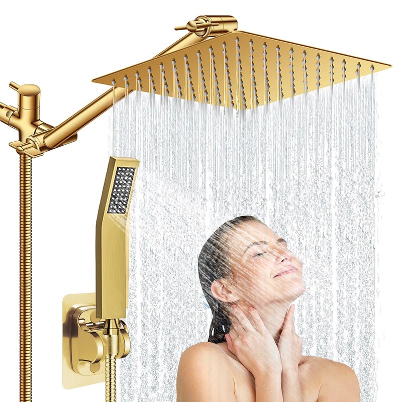 10'' Square Rain Shower Heads with Handheld, High Pressure Shower