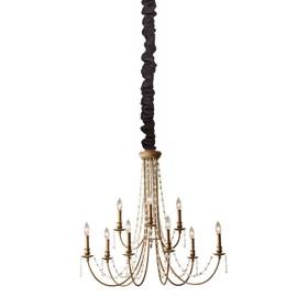 Designer Cords from Collections by Design Onyx Black Real Silk Chandelier Chain Cover with Hook & Loop Closure 6 ft Long
