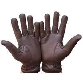 Sulkhanz Real leather horse riding gloves for ladies in YELLOW, TAN, DARK BROWN, & BLACK Women equestrian gloves (Small, Dark Brown)