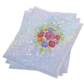 31 Hojas de Vinilo Holográfico Transparente con Purpurina, Laminado en Frío Holográfico Tamaño A4, Laminado en Frío de Casco de Vidrio Holográfico de Alta Calidad