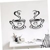 KONTONTY Sticker Wall Decals 5 Pack Cup Stickers 31x19cm Black