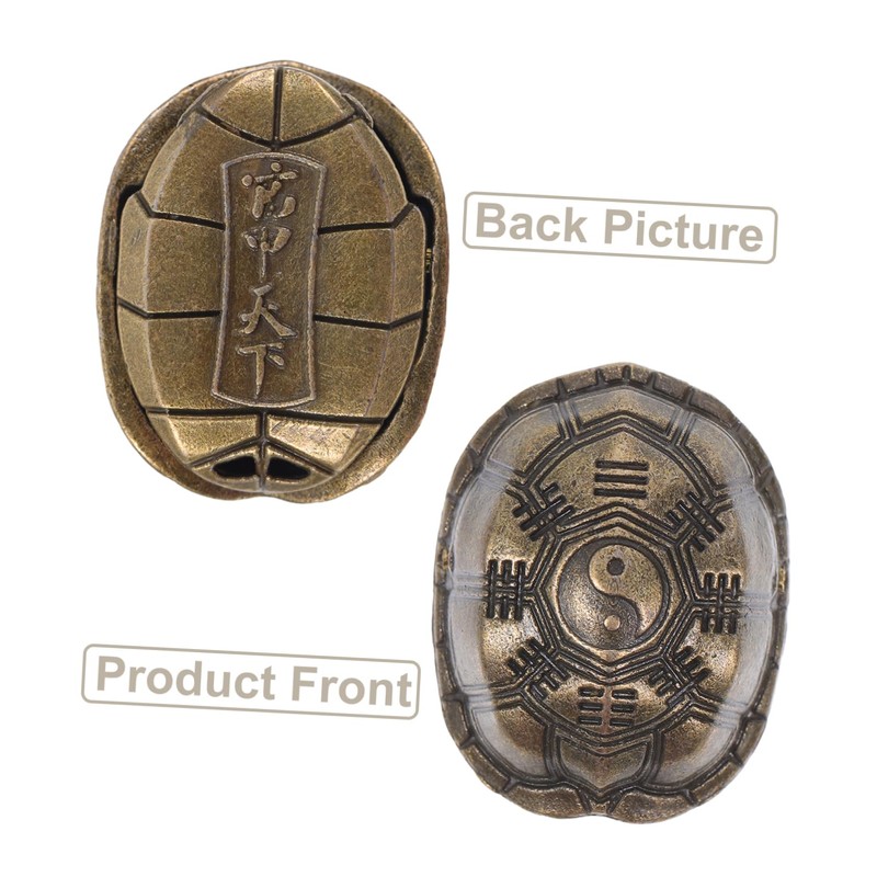 Garneck Turtle Shell Shaking Hexagram Turtle Shell Luck Charm Sculptures