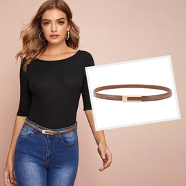 LEEXTON Fashion Women Leather Belts with Pin Buckle Waist Belt for Pants Dresses Jeans