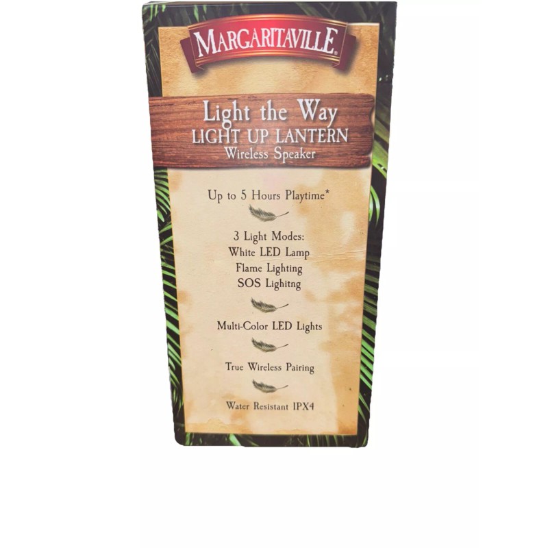 Margaritaville Lantern Wireless Speaker Light The Way with 3 Multicolored