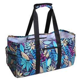 XINFULLWOL Extra Large Utility Tote Bag,Reusable Shopping Bags, waterproof beach bag,foldable and waterproof storage bag.(蓝树叶, Extra Large)