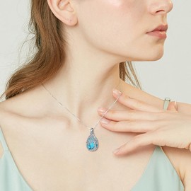 ONEFINITY Tree of Life Urn Necklaces for Ashes 925 Sterling Silver Tree of Life Crystal Cremation Jewelry for Ashes Memory Jewelry for Women Men (Turquoise tree)