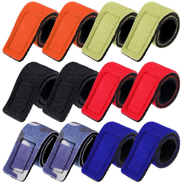 Fishing Rod Ties Fishing Rod Wrap Strap Fishing Pole Belt Stretchy Rod Holder Elastic Fishing Tackle Ties Casting Rod Strap (Lovely Color, 12 Pcs)