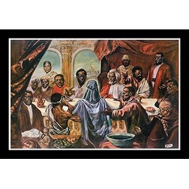Cornell Barnes The Last Supper: Great African Americans (8.5x11 inches - Black History Art - Black Frame)